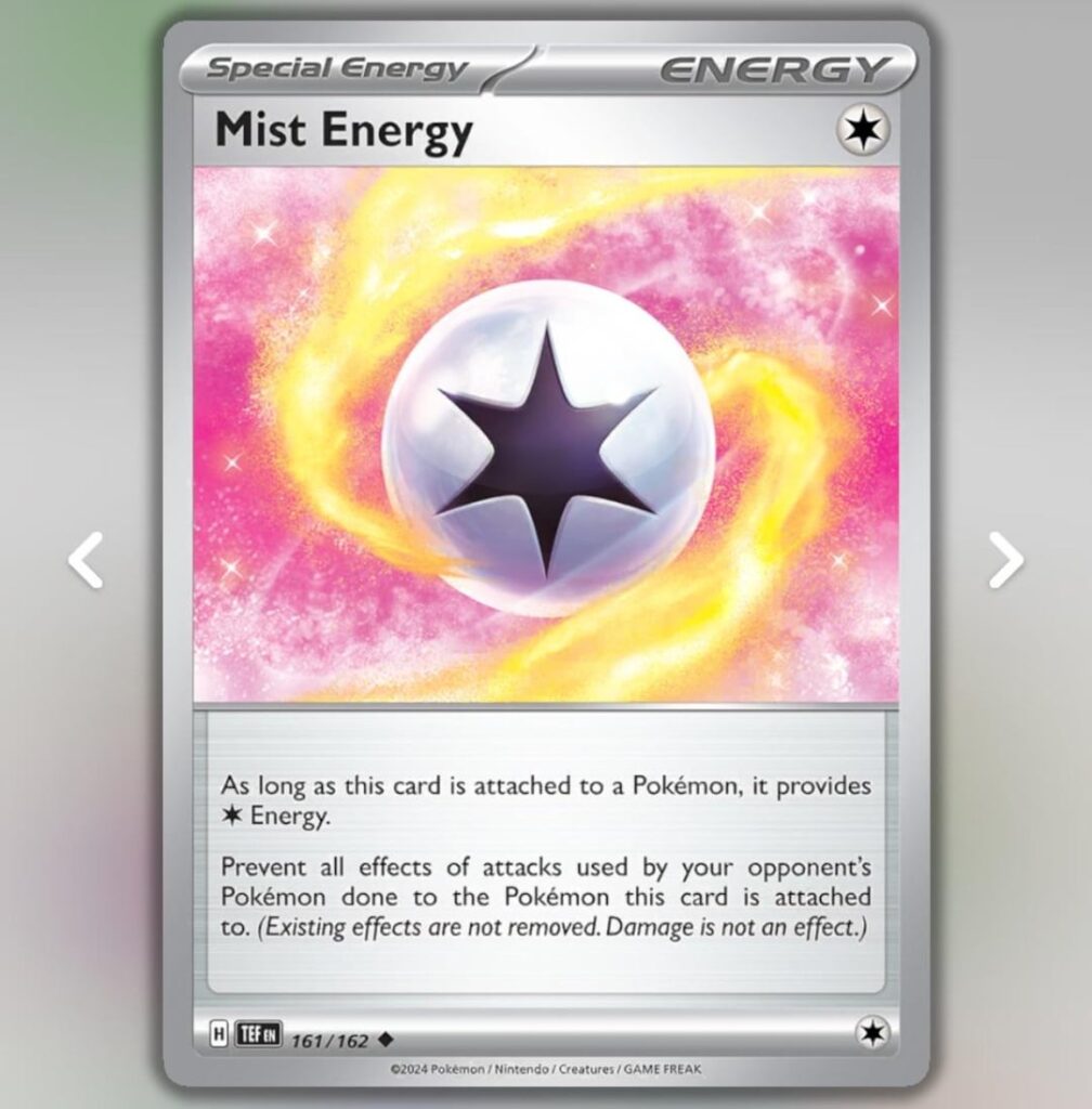 Does mist energy block Tsareena ex Icicle Sole?