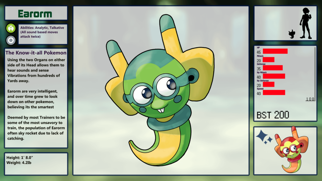 Earorm the Know-it-all Pokemon