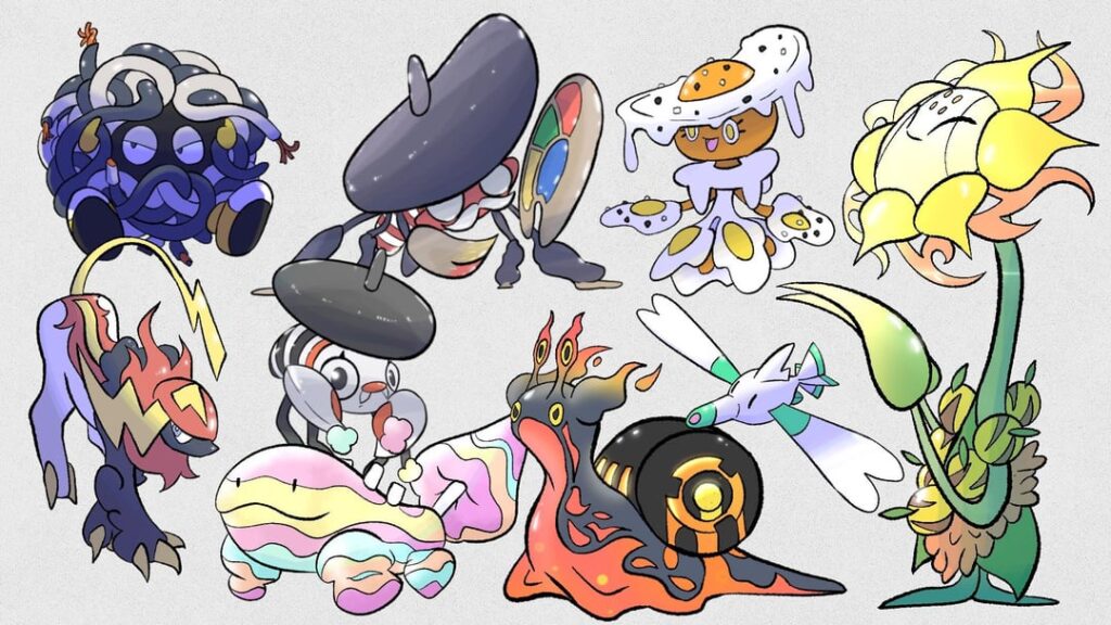 Drawing your regional variants/convergent fakemon. Part 4. Picking semi randomly is the only way to chip away rn. But you all have really fun ideas living rent free in your brains.