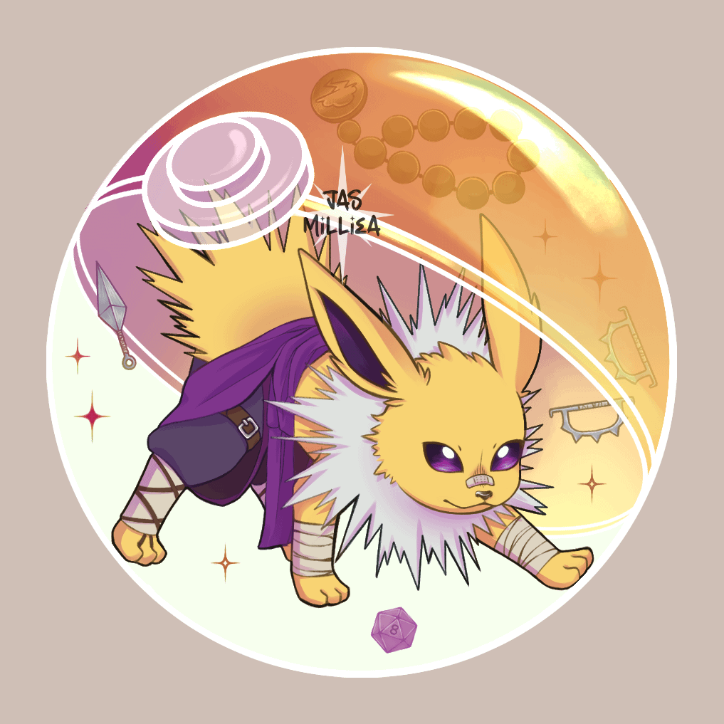 [OC]-[Pokémon x DnD] - round pins 2/11 🤜📿
Here we go with the sparky boy!⚡
