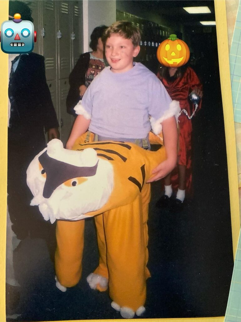 Pictures of my homemade Raikou Halloween costume from 20 years ago