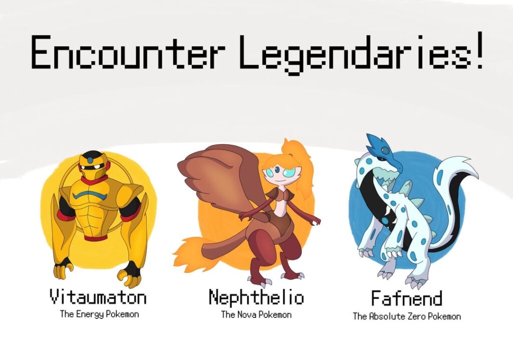 Created the main Legendary trio for my Fakemon Region!