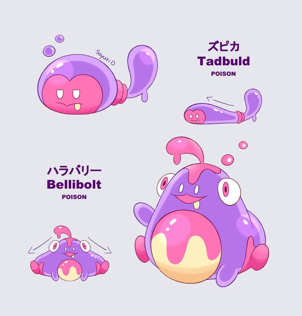 Regional Tadbuld and Bellibolt based on Glass frog and jelly
