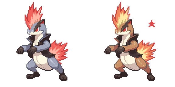 Quilspunk. Dark/Fire variant of Quilava