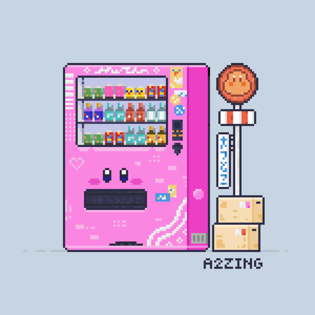 Kirby Vending Mouth Mode Pixel Art