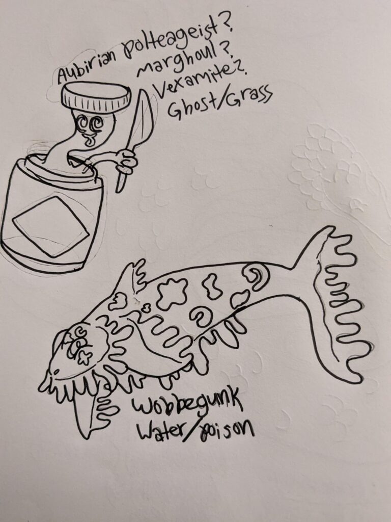 Two more Aubir region mon! Uhh, polteageist?? And Wobbegunk!