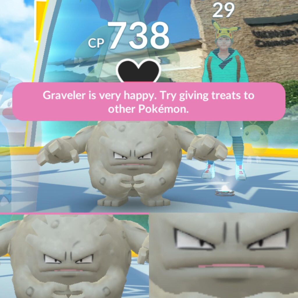 Awe look at Graveler at his happiest!