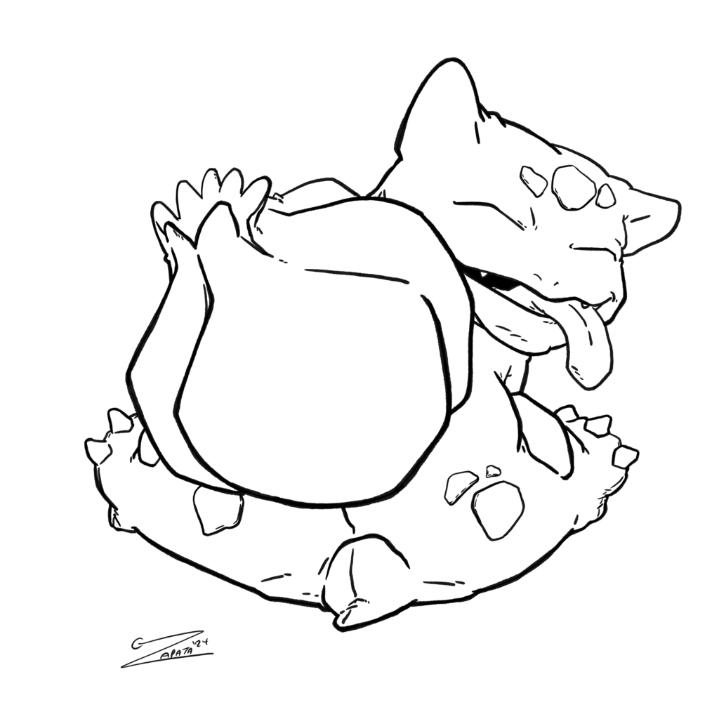 I realized I've never drawn a regular Bulbasaur