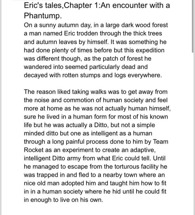 Eric’s Tales chapter 1: An encounter with a Phantump(OC)