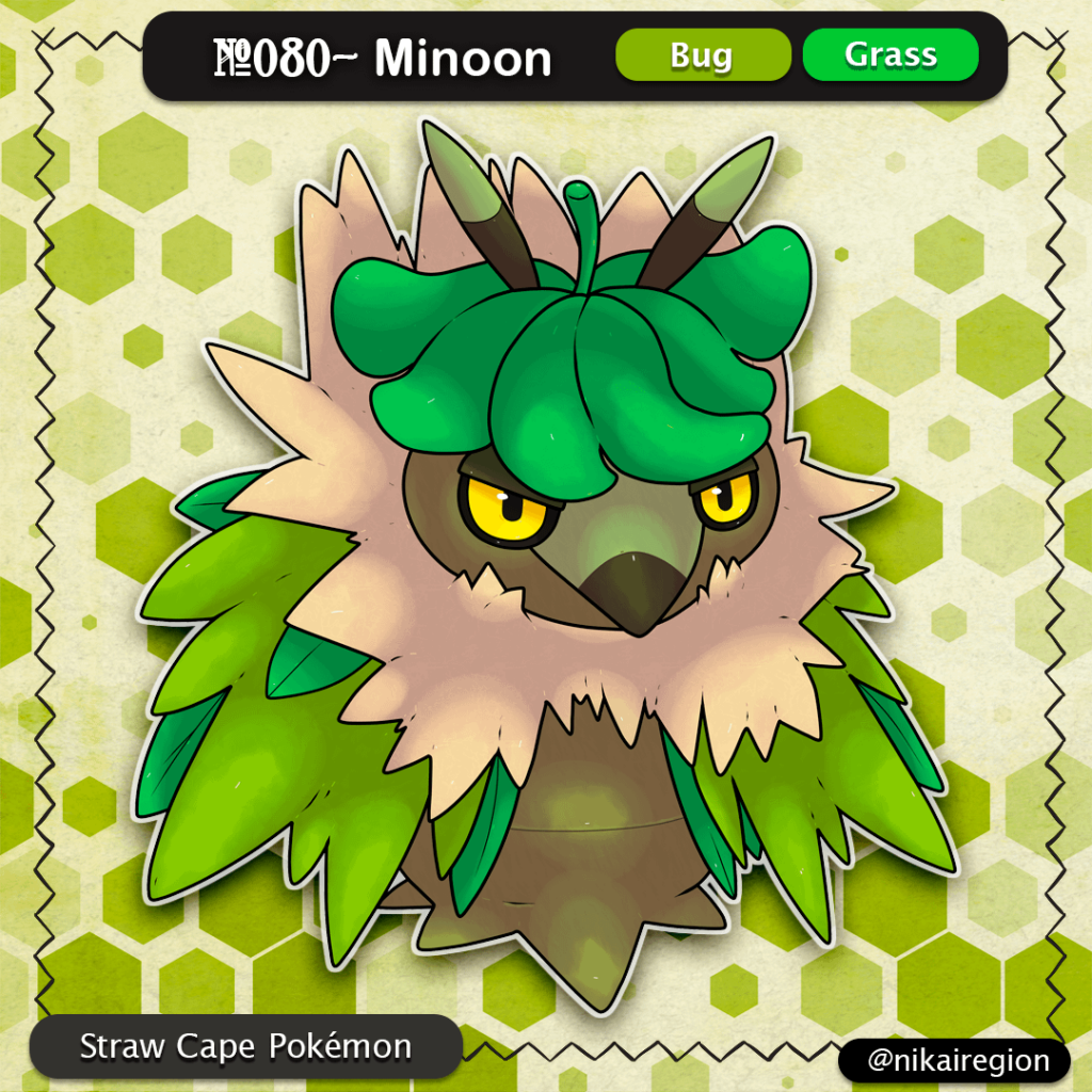 Straw Cape Bug Pokemon - Bug/Grass Fakemon - Japanese Pokemon Region - @nikairegion