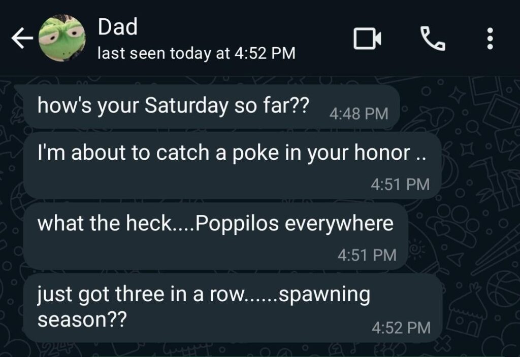 Got my dad into Pokemon Go a bit while in college... community day baffles him wholesomely