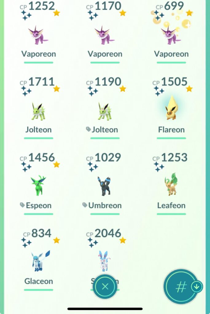 Finally completed my shiny Eevee-lutions