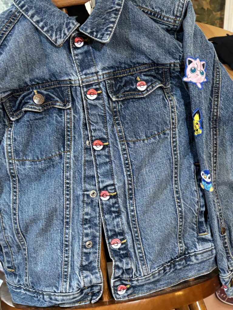My mom has been working on some pokemon inspired denim jackets. Her first 2 are bulbasaur and sylveon. She would love to hear your thoughts on them!