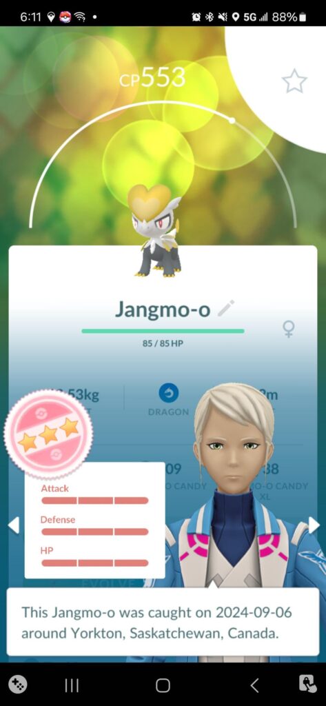 Hatched Mr a hundo Jangmo-o