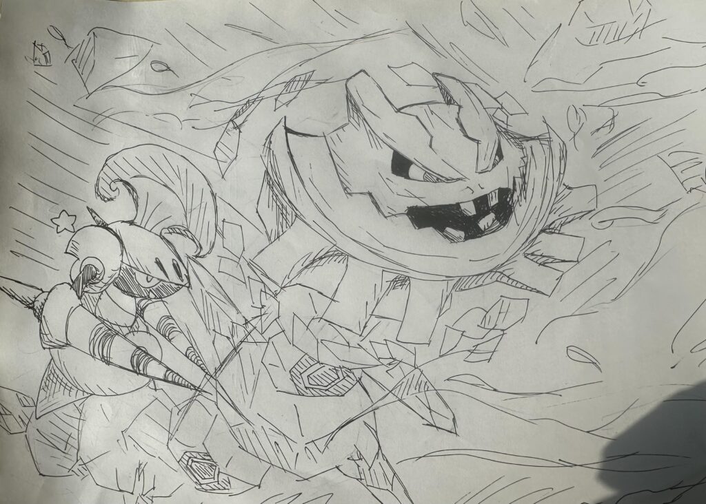 Tried to draw mega steelix and added an escavalier (didn’t do so well, criticism accepted)