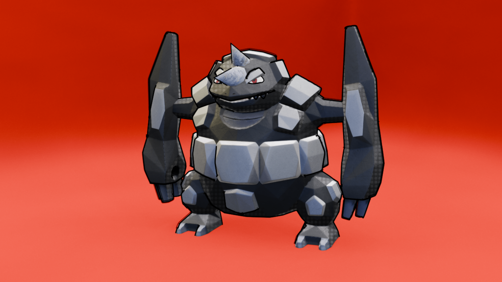 Playing around with a Spider Verse inspired Rhino Skin for Rhyperior.