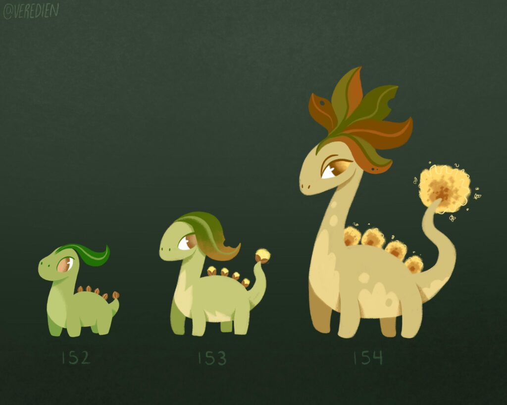 Chikorita Line Redesign / In My Art Style