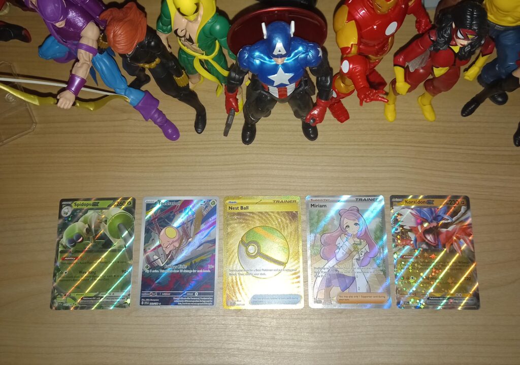 Hits from 18 scarlet & violet base set booster packs I got for buy 1 get 1 free