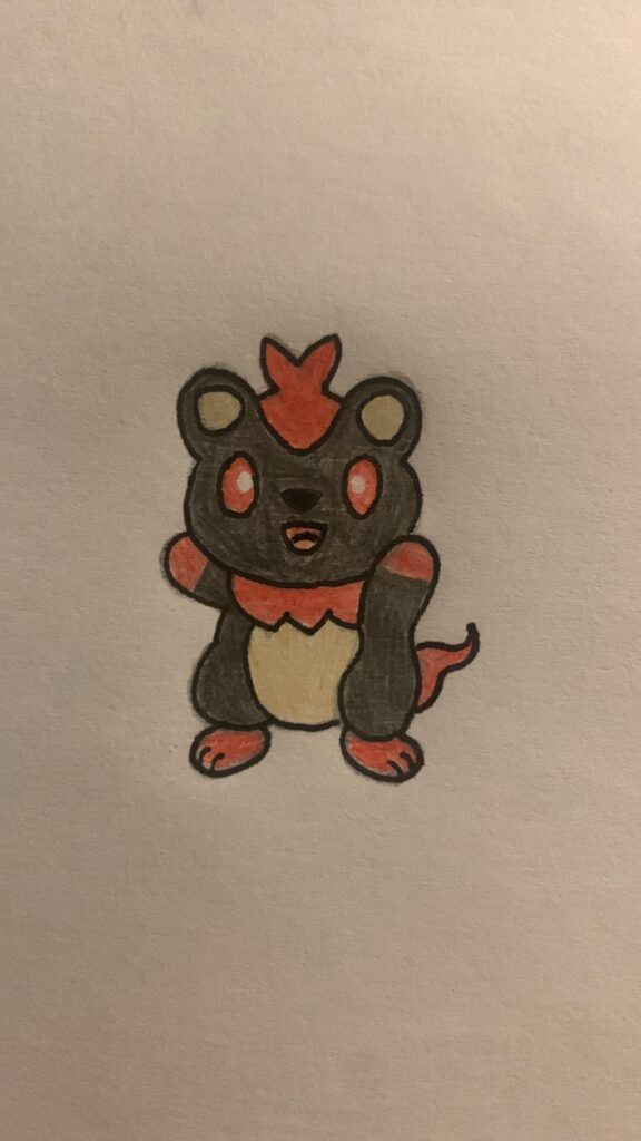Meet Embear, My fire type starter Pokémon for a future region!