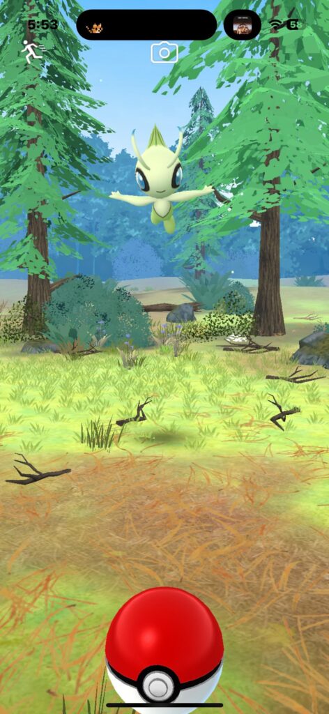 Why is there no ui when catching celebi?