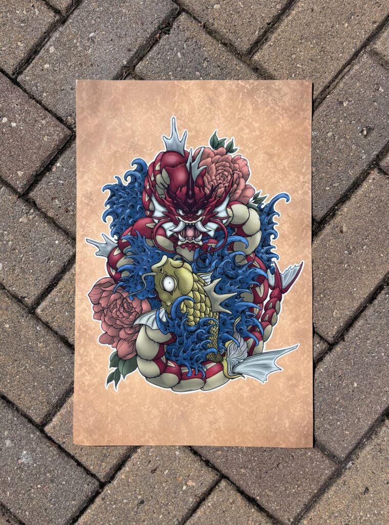 Shiny Gyarados and Magikarp art print!