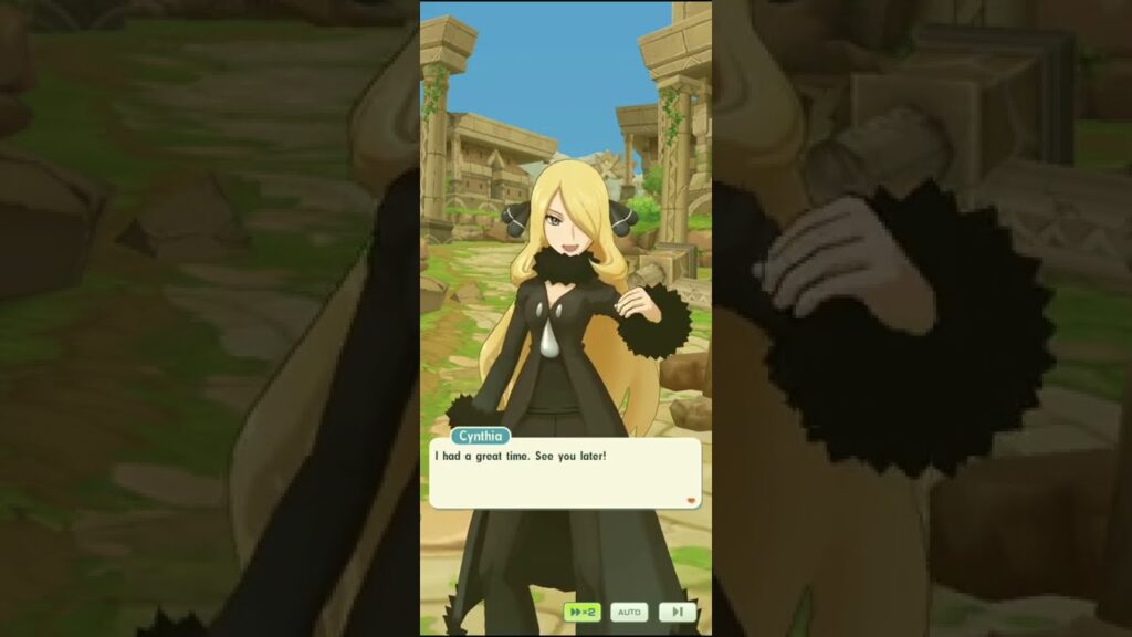 Pokemon Master EX | 200 Heart and 0% Interest Talking to Cynthia