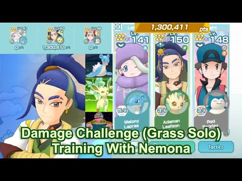 Pokemon Masters EX - 1.3M Points with Adaman on Damage Challenge: VS Nemona (Grass Weakness Solo)