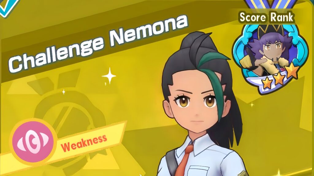 Pokemon Masters EX Nemona Damage Challenge Psychic Weakness