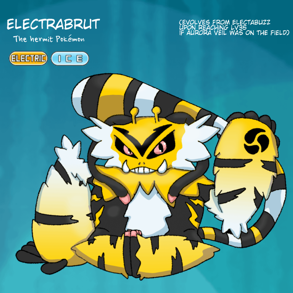 I don't know why but I wanted to make an alternative evolution for Electabuzz that I liked more than Electivire. I love Electabuzz but Electivire (even though I like it) doesn't have the same magic that makes Electabuzz my favorite Pokémon.