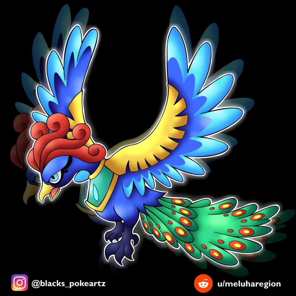 Meluhan Ho-Oh (OC). Based on India's national bird- the Peacock.