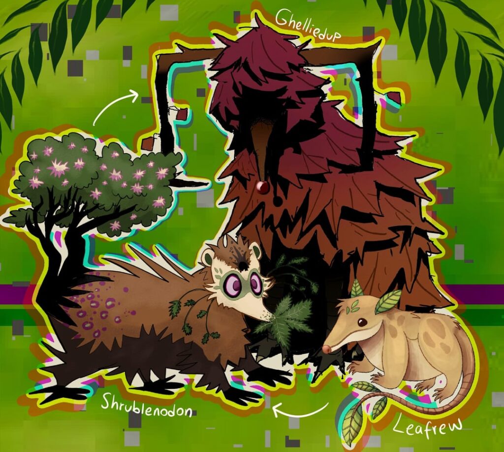 Fakemon starter lines we did with friends!