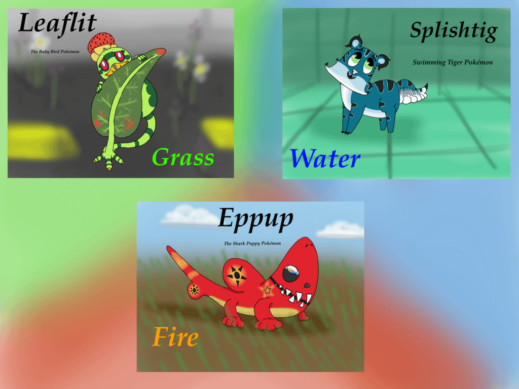 Fakemon Starter Trio.  Which one would you choose?