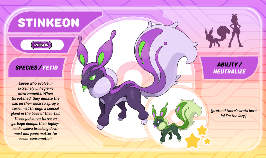 Poison-type Skunk Eeveelution (Dex Template made by me)