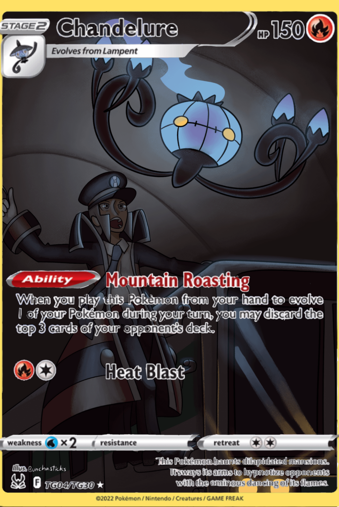 I made a custom Ingo and Chandelure card