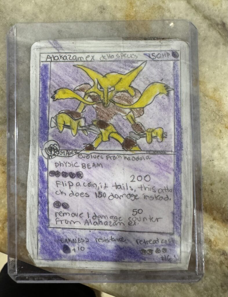 I was so sad there was no alakazam ex as a kid so i made my own! looking through old memories haha