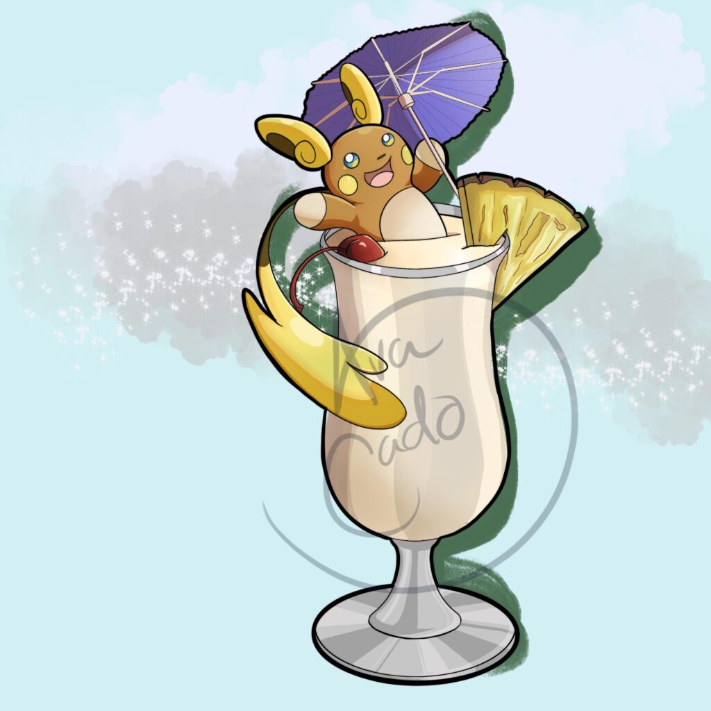 Raichu enjoying a drink!