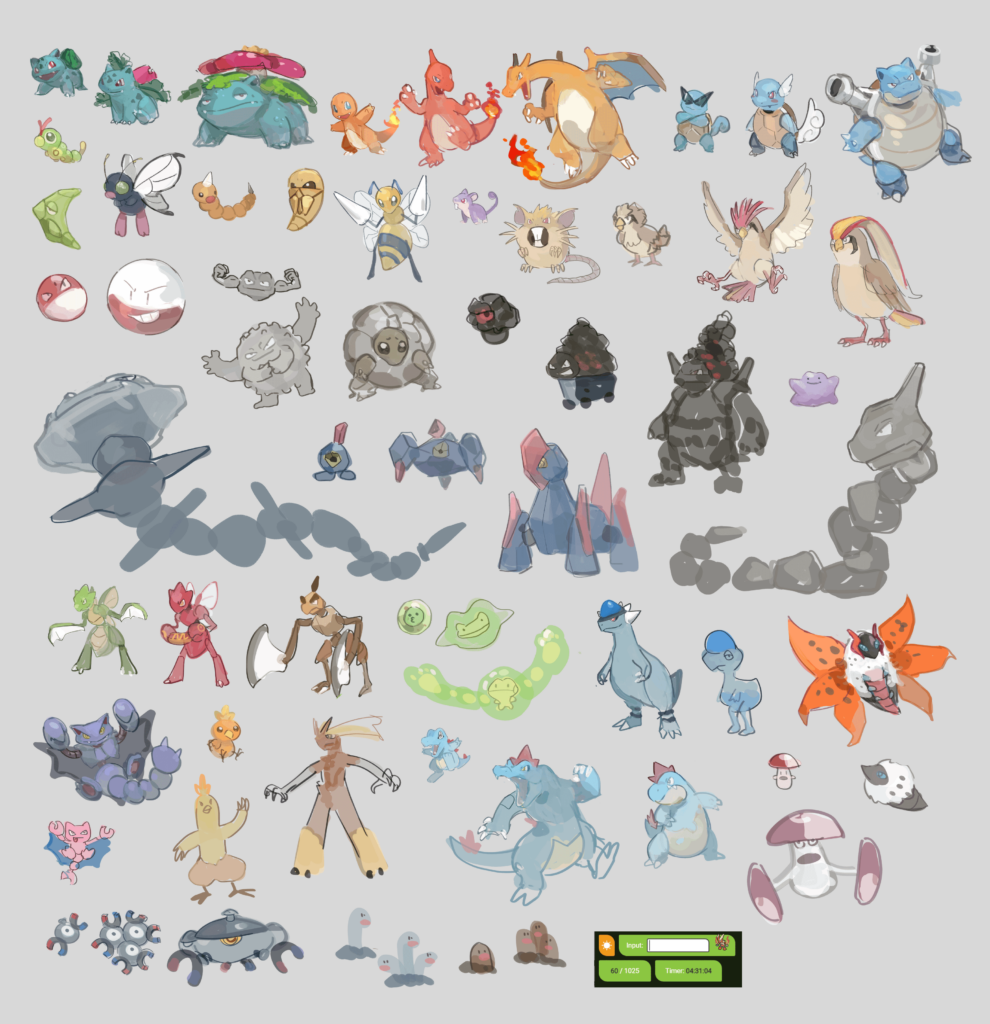 [OC] I drew 60 Pokemon from memory!