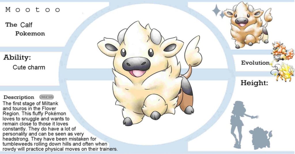 Flover Region cattle pokemon (Tauros, Miltank & baby prevo)