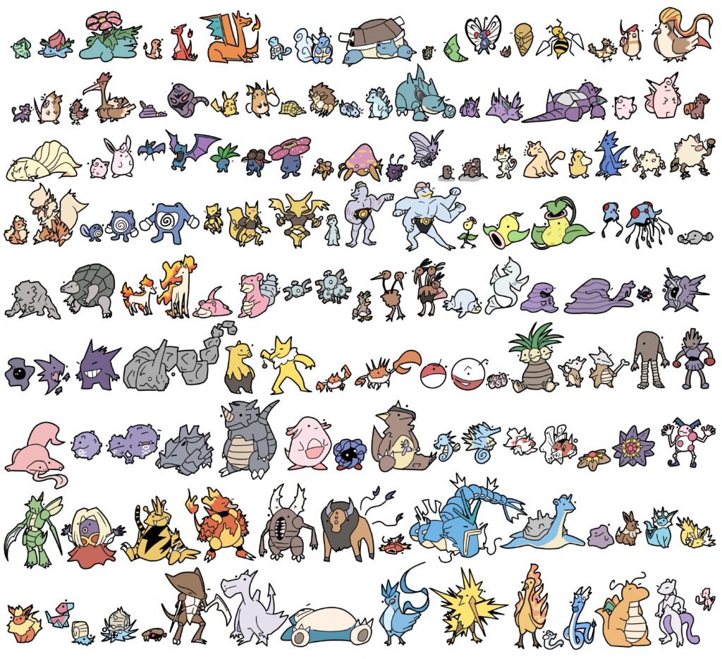 [OC] I drew all the original pokemon.