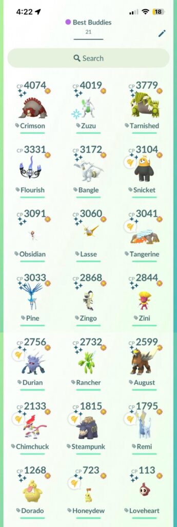 hit 21 best buddies today! very proud of all my goobers