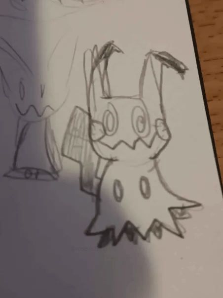 Mimikyu sketch to start the month of spook