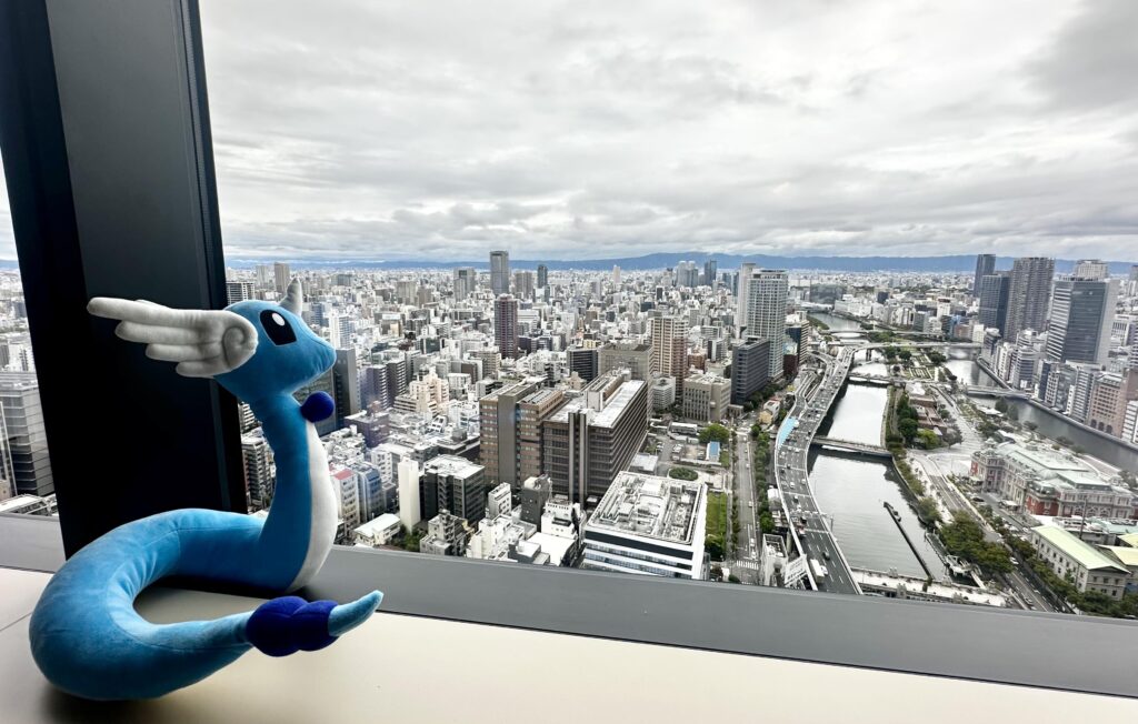 Dragonair greets you from the top floor in Osaka :)