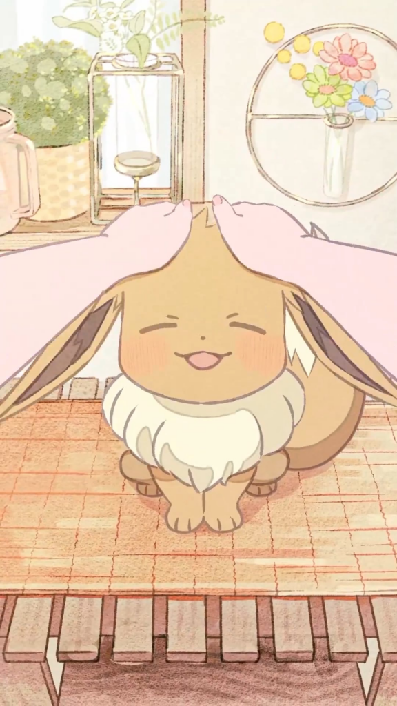 Stop scrolling, it's time to pet Eevee ~ (from the official Pokémon Twitter account)