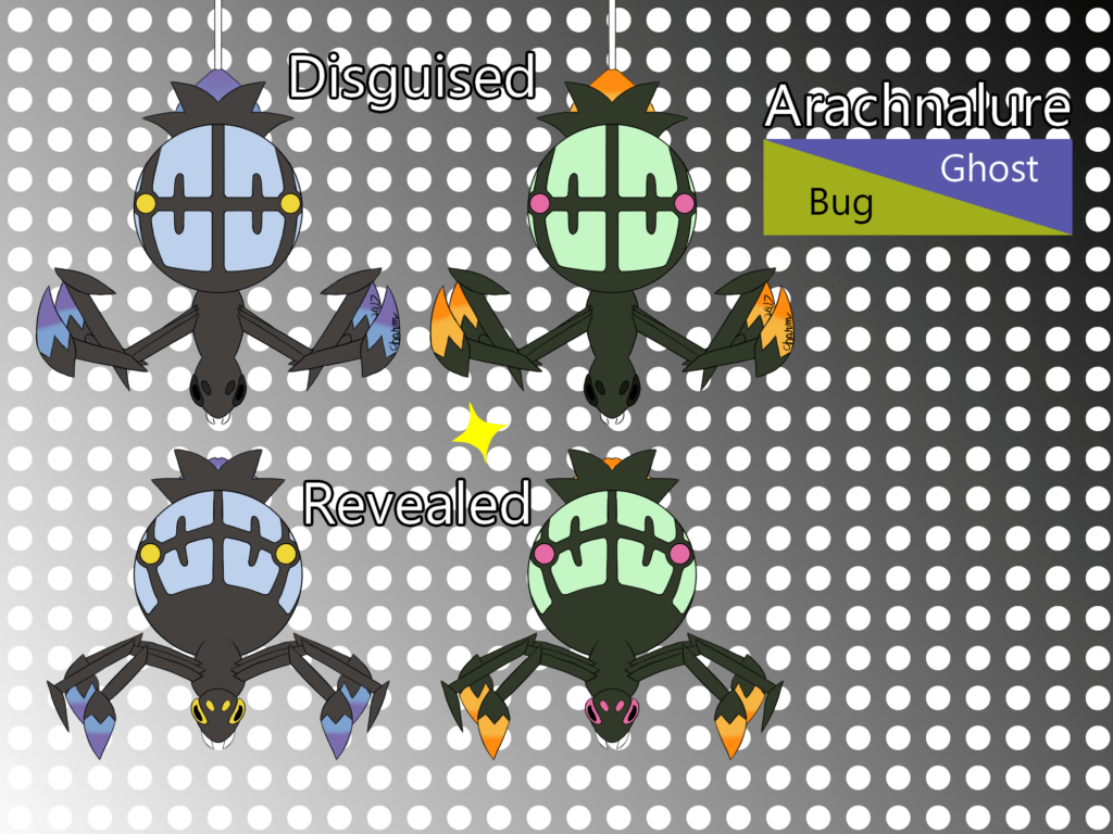 My Bug/Ghost type mimicry  Spider Fakemon, Arachnalure