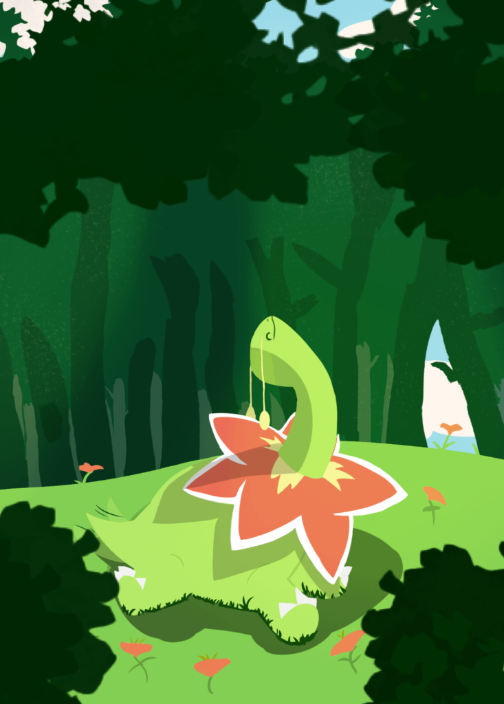 Meganium soaking up the rays! (OC)