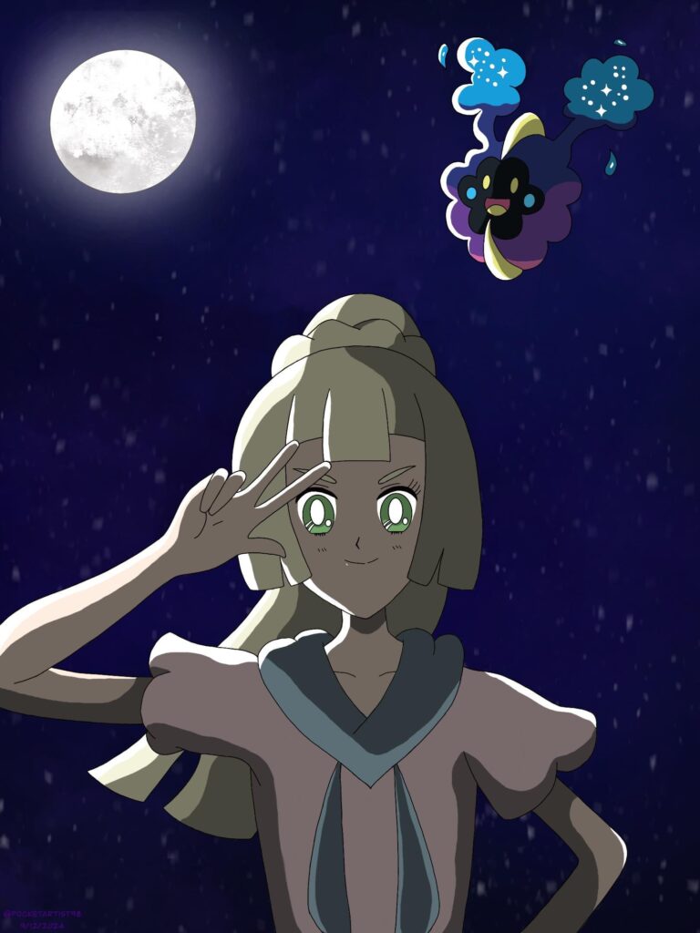 Drew Pokemon Moon’s Lillie in the Sailor Moon style