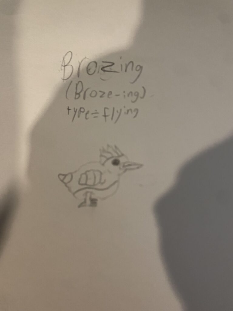 I made a bronze kingfisher pokemon as a route 1 bird