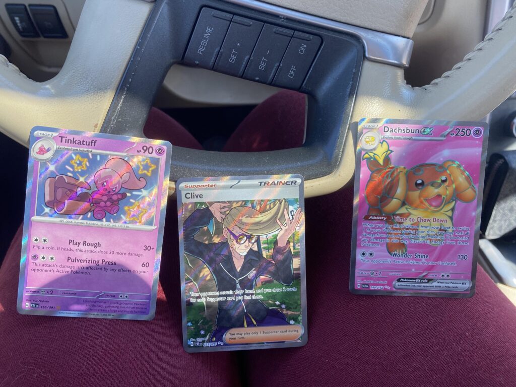 Car luck + human scale boyfriend = 3 hits from 3 Walmart packs