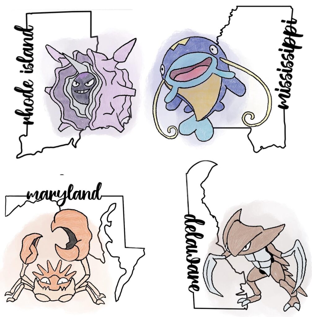 More state Pokémon with a watery theme