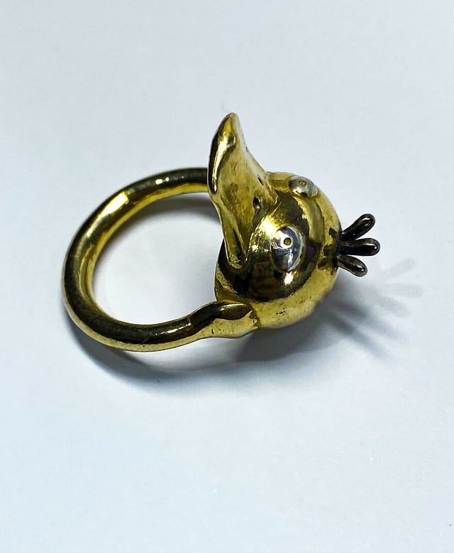 His head hurts. Psyduck ring by me. Gold Plated silver